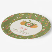 Apple Theme Herfst Baby shower Genderneutraal Groe Papieren Bordje (Gekanteld)