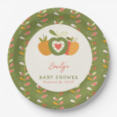 Apple Theme Herfst Baby shower Genderneutraal Groe Papieren Bordje (Voorkant)