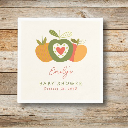 Apple Theme Herfst Baby shower genderneutraal Servet
