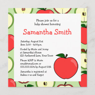Apple ThMED Baby shower Invitation Kaart