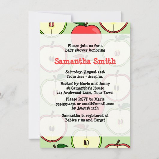 Apple ThMED Baby shower Invitation Kaart (Voorkant)