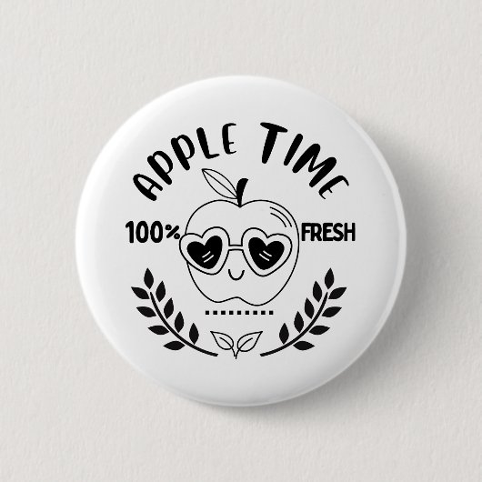 Apple Time Ronde Button 5,7 Cm (Voorkant)