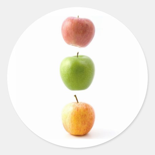 Apple Time Ronde Sticker (Voorkant)
