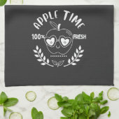 Apple Time (wit) Theedoek (Gevouwen)