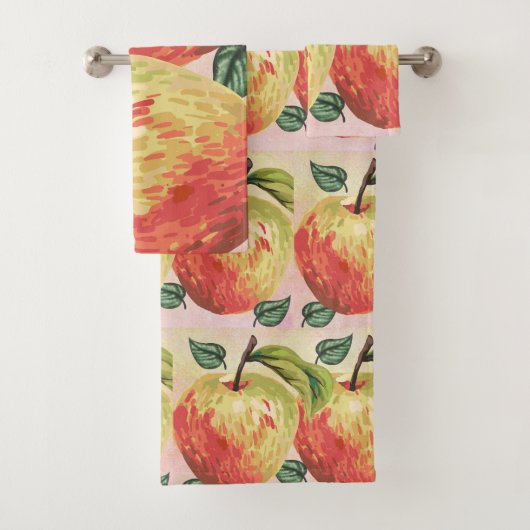 Apple Towel, ingesteld in rood en groen Bad Handdoek (Insitu)