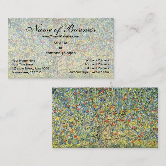 Apple Tree (1912) van Gustav Klimt Visitekaartje (Voorkant / Achterkant)