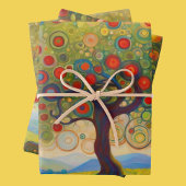 Apple Tree 3 Verjaardag Giftwrap Inpakpapier Vel