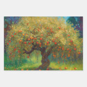 Apple Tree 3 Verjaardag Giftwrap Inpakpapier Vel (Voorkant 3)