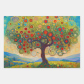 Apple Tree 3 Verjaardag Giftwrap Inpakpapier Vel (Voorkant)