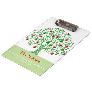 Apple Tree Aangepaste persoonlijke docent-cadeautj Klembord