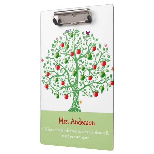 Apple Tree Aangepaste persoonlijke docent-cadeautj Klembord (Links)