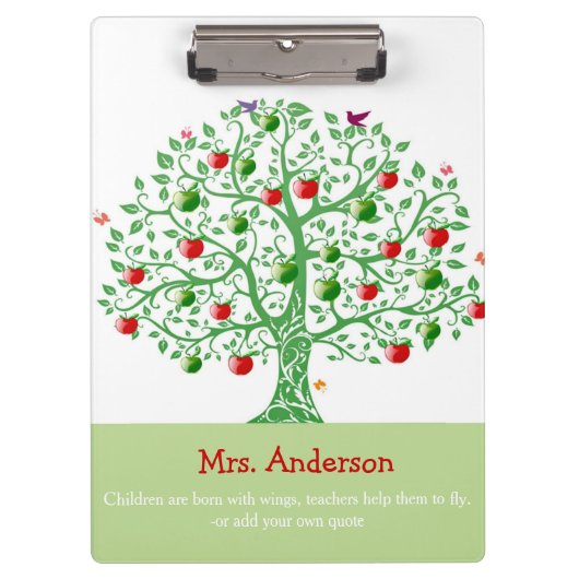 Apple Tree Aangepaste persoonlijke docent-cadeautj Klembord (Voorkant)