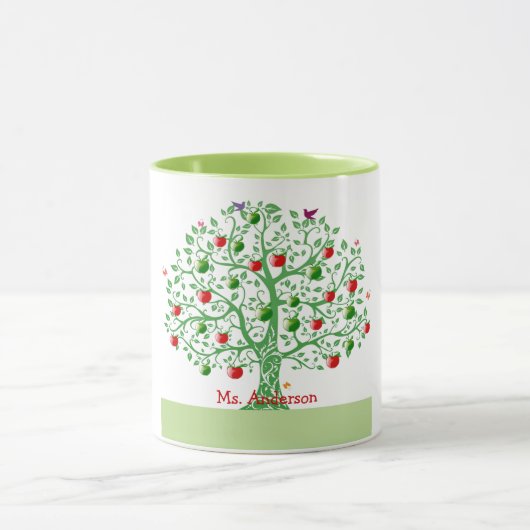 Apple Tree Aangepaste persoonlijke docent-cadeautj Mok (Midden)