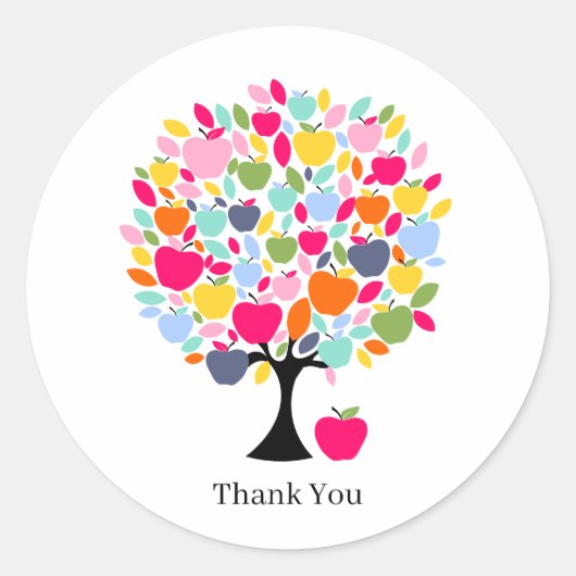 Apple Tree Bedankt Sticker | Rustieke Natuur Inspi (Voorkant)