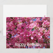 Apple tree blooming. Roze bloemen. Happy Birthday Feestdagenkaart (Voorkant / Achterkant)