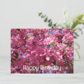 Apple tree blooming. Roze bloemen. Happy Birthday Feestdagenkaart (Staand voorkant)