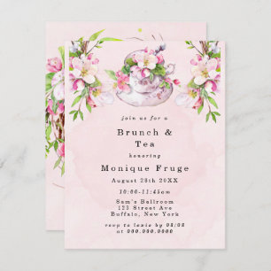 Apple Tree Blossom Brunch en Tea Invitations Kaart