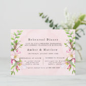 Apple Tree Blossom Waterverf Rehearsal Dinner Kaart (Staand voorkant)