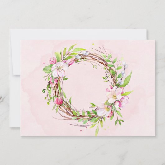 Apple Tree Blossom Waterverf Rehearsal Dinner Kaart (Achterkant)