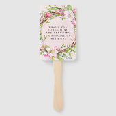 Apple Tree Blossom Weddenschap Bedankt Handwaaier (Achterkant)