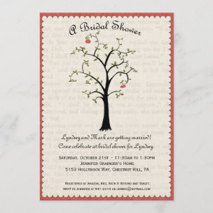 Apple Tree Bridal Shower-uitnodiging Kaart