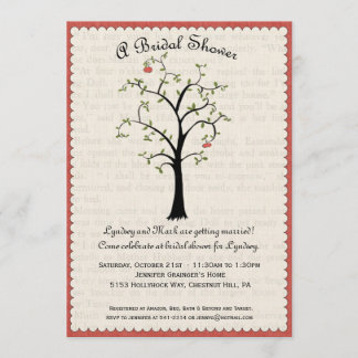 Apple Tree Bridal Shower-uitnodiging Kaart