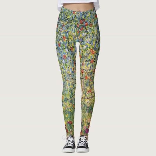 Apple Tree by Gustav Klimt,  Art Nouveau Leggings (Voorkant)