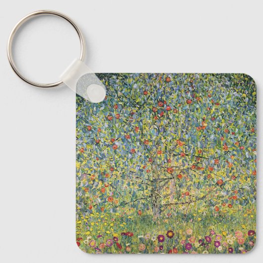 Apple Tree by Gustav Klimt,  Art Nouveau Sleutelhanger (Voorkant)
