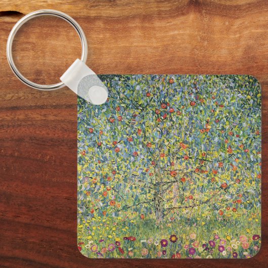 Apple Tree by Gustav Klimt,  Art Nouveau Sleutelhanger (Voorkant)