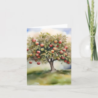 Apple Tree Day A - 6 januari - Waterverf & Pen Feestdagen Kaart