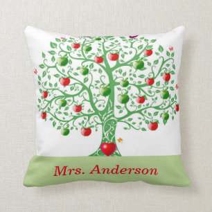 Apple Tree-gepersonaliseerd cadeau voor docenten Kussen