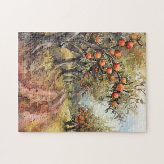 Apple Tree Grove tijdens het oogstseizoen Legpuzzel (Horizontaal)
