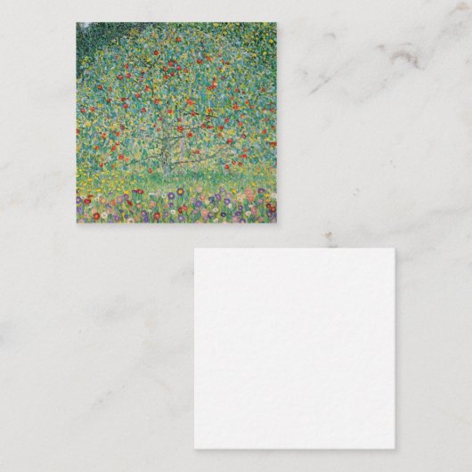Apple Tree Gustav Klimt Vierkante Visitekaartje (Voorkant / Achterkant)
