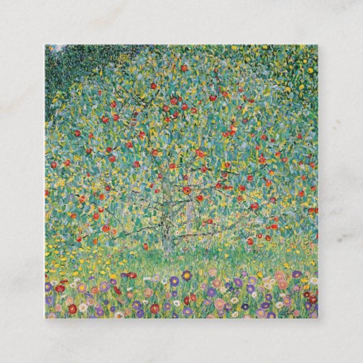 Apple Tree Gustav Klimt Vierkante Visitekaartje (Voorkant)