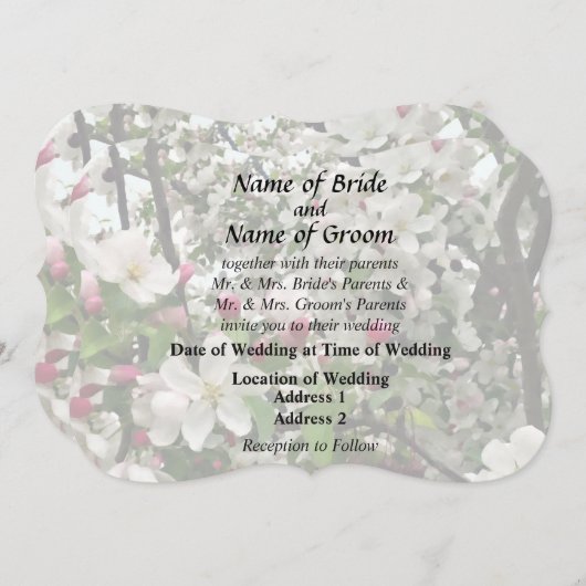 Apple Tree in Bloom Weddenproducten Kaart (Voorkant / Achterkant)