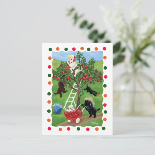 Apple Tree Labradors (punt) Briefkaart (Staand voorkant)