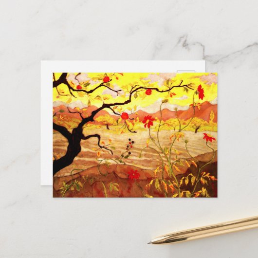 Apple Tree met rood fruit door Paul Ranson Briefkaart (Voorkant / Achterkant in situ)