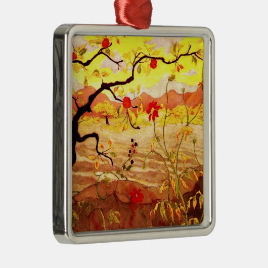 Apple Tree met rood fruit van Paul Ranson Metalen Ornament (Rechts)