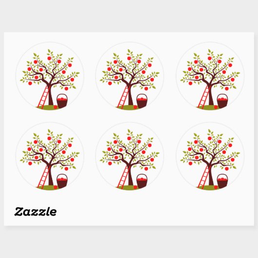 Apple Tree Ronde Sticker (Vel)