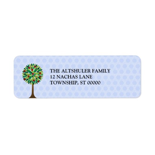Apple Tree Rosh Hashanah Retouradres Label (Voorkant)