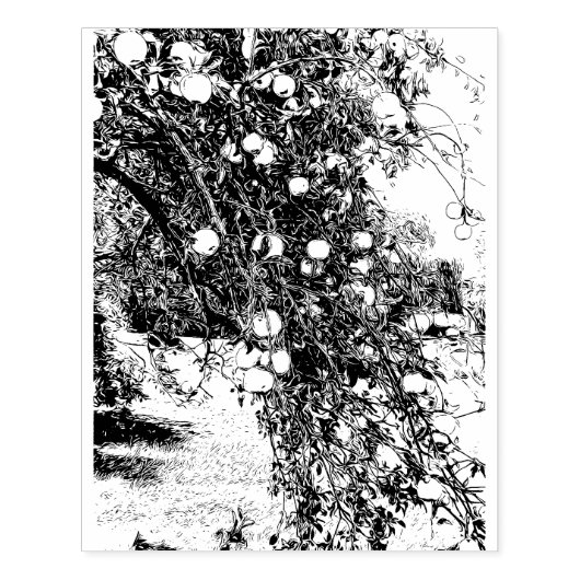 Apple Tree Rubber Stamp Rubberstempel (Afrduk)