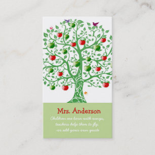 Apple Tree Teacher Quote Teacher Visitekaartje