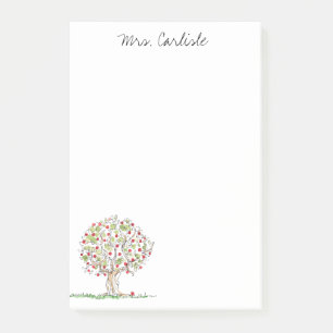 Apple Tree Teacher's Monogrammed Name 4 x 6 Post-it® Notes