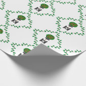 Apple Tree Topiary Ivy Vine Red Black Wrapping Pa Cadeaupapier (Hoek)