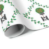 Apple Tree Topiary Ivy Vine Red Black Wrapping Pa Cadeaupapier (Rol Hoek)