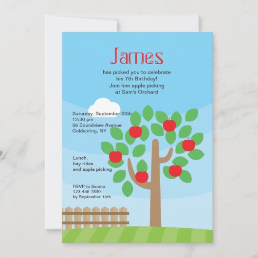 Apple Tree-uitnodiging Kaart (Voorkant)
