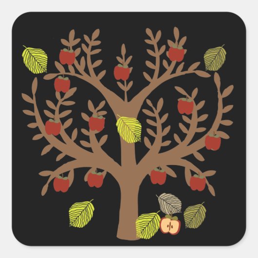 Apple Tree Vierkante Sticker (Voorkant)