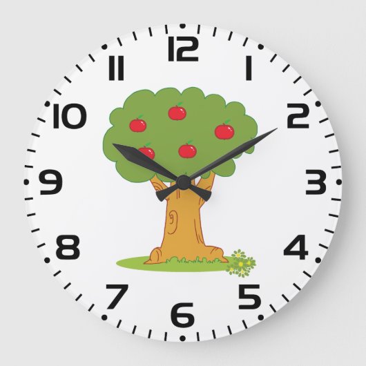 Apple Tree Whimsical Red Apples Grote Klok (Voorkant)