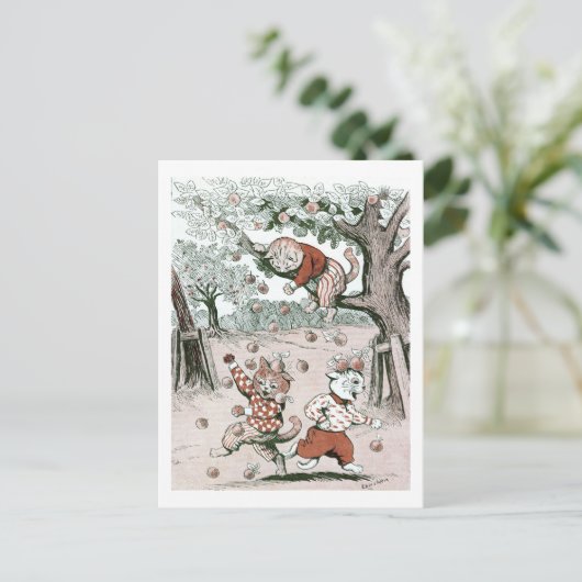 Apple Trees & Cats, Louis Wain Briefkaart (Staand voorkant)