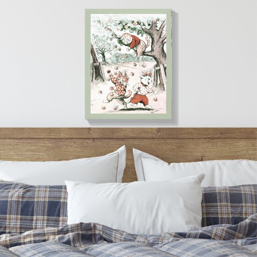 Apple Trees & Cats, Louis Wain Canvas Afdruk (Insitu (Slaapkamer))